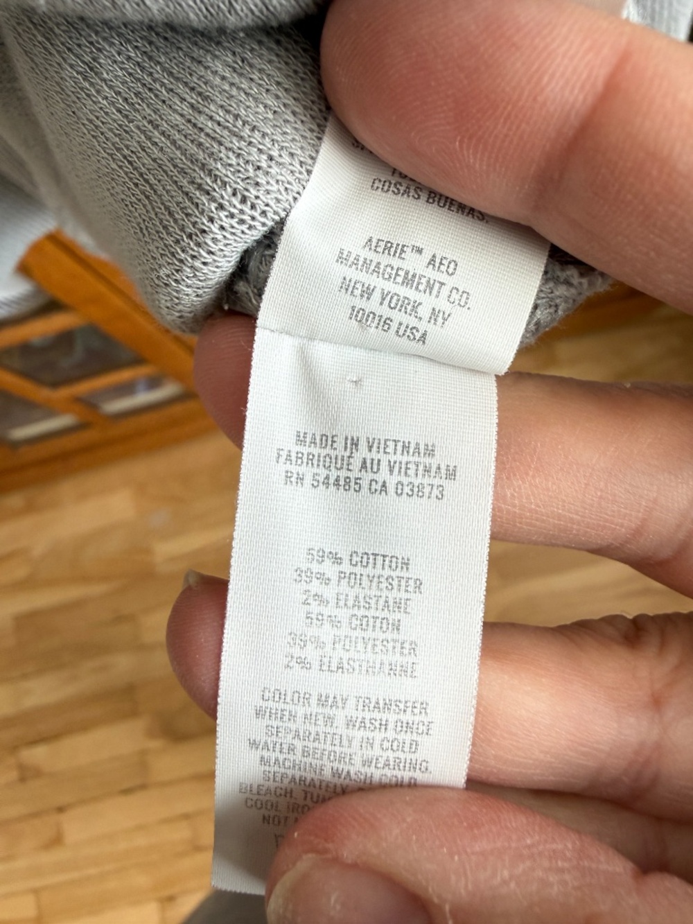 Aerie Wonder Textured V-Neck Sweatshirt Grey Size M - Picture 7 of 8